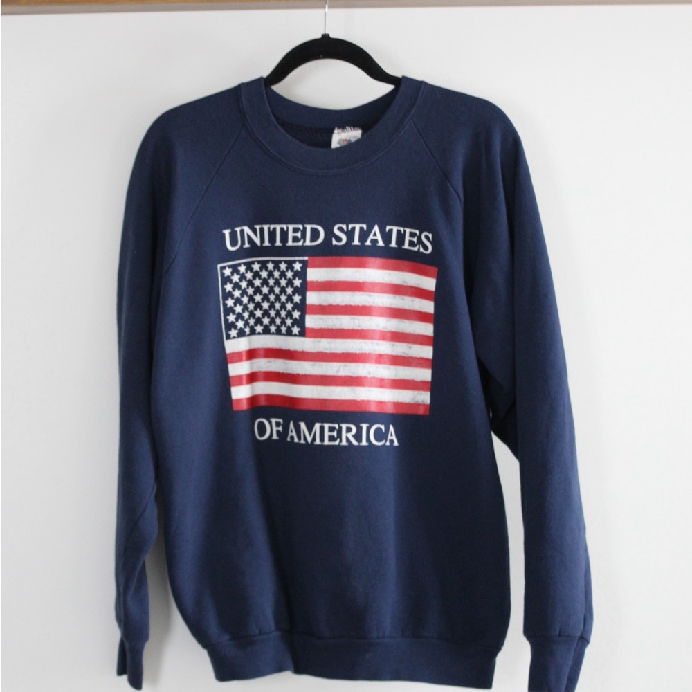 Navy Blue USA Flag Sweater